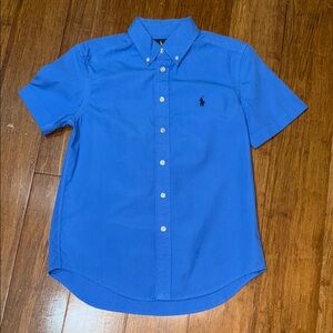 Ralph Lauren boys short sleeve Oxford shirt in blue size medium & large NWOT